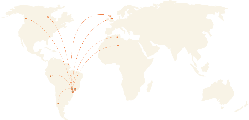 Map representing the location of Sendas and its ease of movement between ports